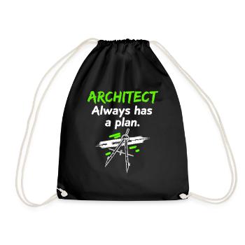 L’architecte a toujours un plan – Drôle de dicton - Sac de sport léger - noir - Devant