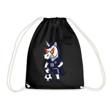 Angry Unicorn Football Fan Jersey 13 - Drawstring Bag - black - Front
