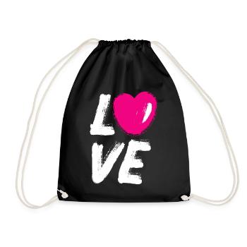 Love Love Heart Pink Wedding Comic Brush J’adore - Sac de sport léger - noir - Devant
