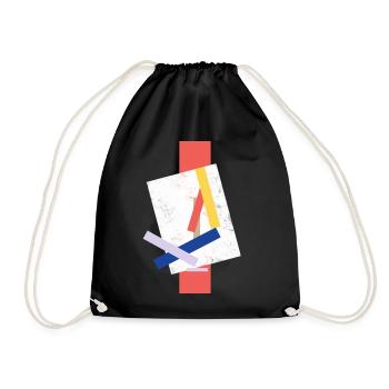 Motif de blocs de couleurs abstraits visage déformé - Sac de sport léger - noir - Devant