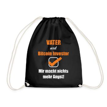 Vater und Bitcoin Investor - Turnbeutel - Schwarz - Vorne