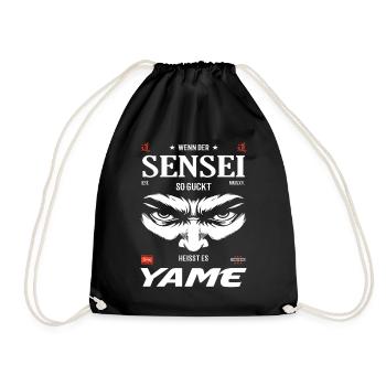 Sensei Böse Blick – Yame Design - Turnbeutel - Schwarz - Vorne