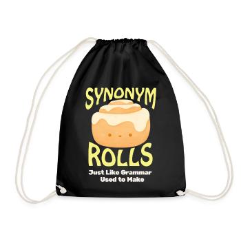 Joli rouleau à la cannelle avec thème synonyme - Sac de sport léger - noir - Devant