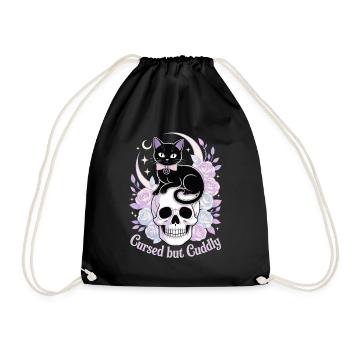 Motif de chats et d'os mystiques - Sac de sport léger - noir - Devant