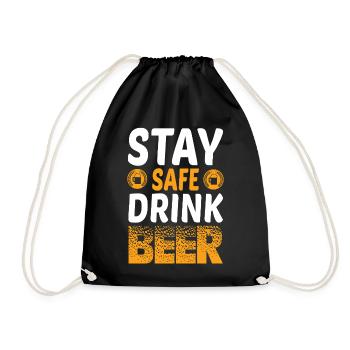 Stay safe drink more beer - Turnbeutel - Schwarz - Vorne