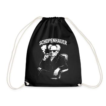 Schopenhauer, Philosoph, der eine Zigarre raucht, Porträt - Turnbeutel - Schwarz - Vorne