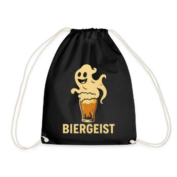 Biergeist lustiger Spruch - Happy Halloween - Turnbeutel - Schwarz - Vorne