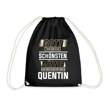 Quentin the Most Beautiful Man of God Shaped Design - Drawstring Bag - black - Front