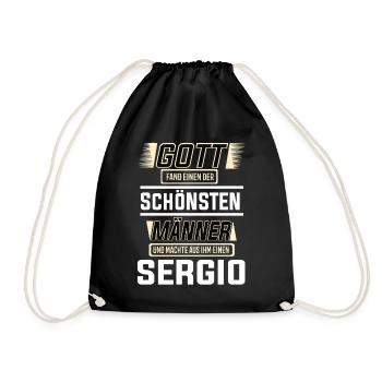 Sergio the Most Beautiful Man Shaped by God Design - Drawstring Bag - black - Front