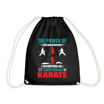 Shotokan Karate Zanshin Design - Turnbeutel - Schwarz - Vorne