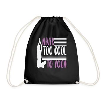 Never to cool to yoga - Drawstring Bag - black - Front