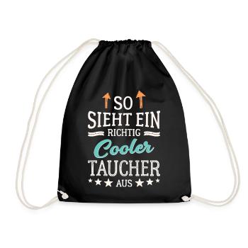 So sieht ein richtig cooler Taucher aus - Turnbeutel - Schwarz - Vorne