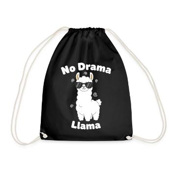 no drama llama - Drawstring Bag - black - Front