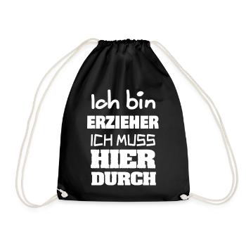 Erzieher - Turnbeutel - Schwarz - Vorne