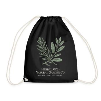 Mélange d’herbes – romarin et sauge - Sac de sport léger - noir - Devant