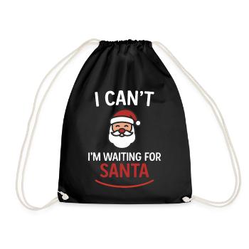 Je ne peux pas – j’attends le Père Noël - Sac de sport léger - noir - Devant