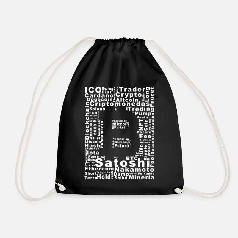 Satoshi Nakamoto Krypto-Collage - Turnbeutel - Schwarz