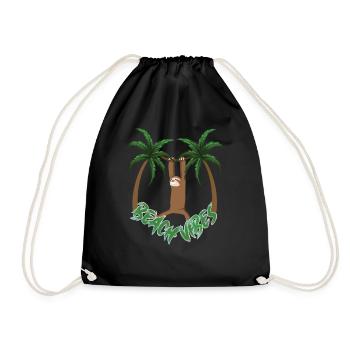 Ambiance de plage Paresseuse - Sac de sport léger - noir - Devant