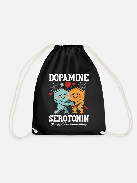 Dopamin-Serotonin-Umarmungsdesign - Turnbeutel - Schwarz