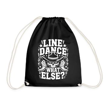 Line Dance Skull Cowboy Logo - Turnbeutel - Schwarz - Vorne