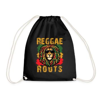 Lion Reggae Roots Rasta-Vibe - Turnbeutel - Schwarz - Vorne