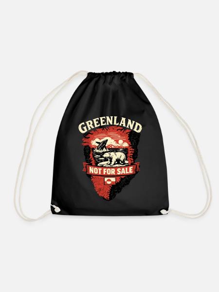Grönland Wal Bär Geschenk Arktis Nordische Tiere - Turnbeutel - Schwarz