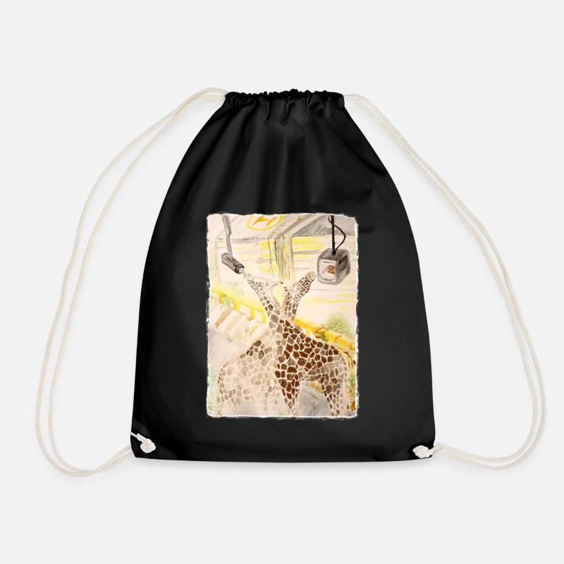 Girafe au milieu du transit au néon - Sac de sport léger - noir