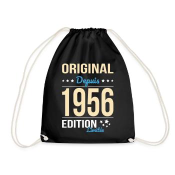 Original seit 1956 – 70-jähriges Jubiläum - Turnbeutel - Schwarz - Vorne
