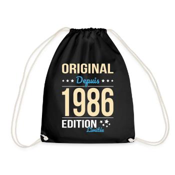 Original seit 1986 – 40-jähriges Jubiläum - Turnbeutel - Schwarz - Vorne