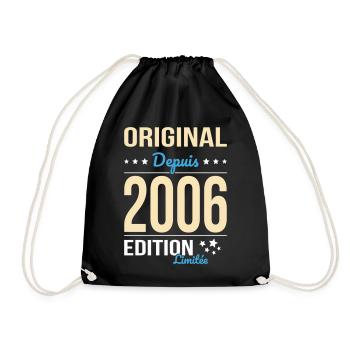 Original since 2006 – 20th anniversary - Drawstring Bag - black - Front