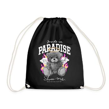 Ours Fabriqué au Paradis - Sac de sport léger - noir - Devant