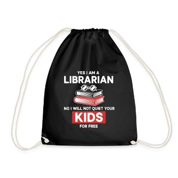 Humor Librarian Not Kids - Drawstring Bag - black - Front