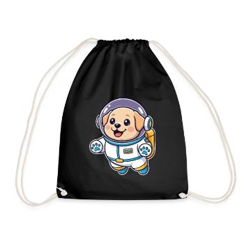 Chien Golden Retriever Astronaute Espace Mignon - Sac de sport léger - noir - Devant