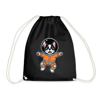 Chien Bouledogue Français Astronaute Espace Orange - Sac de sport léger - noir - Devant