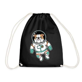 Chien Bulldog Anglais Astronaute Espace - Sac de sport léger - noir - Devant