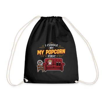 Cinéma Humour Citation Popcorn First - Sac de sport léger - noir - Devant
