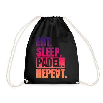 Eat Sleep Padel Repeat - Turnbeutel - Schwarz - Vorne