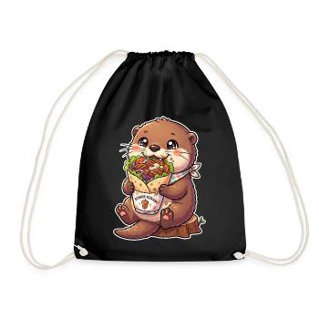 Kawaii Döner Otter - Turnbeutel - Schwarz - Vorne