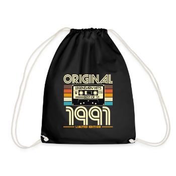 Original 1991 Limited Edition Cassette - Drawstring Bag - black - Front