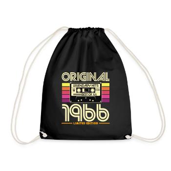 Original 1966 Cassette Retro - Drawstring Bag - black - Front