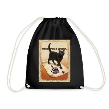 Je t’ai écrit une lettre, chat - Sac de sport léger - noir - Devant