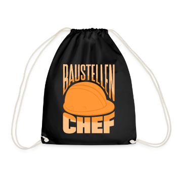 Baustellen Chef Bauleiter Handwerker Hausbau - Turnbeutel - Schwarz - Vorne