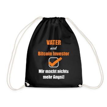 Bitcoin Crypto Dad wie ein normaler Dad - Turnbeutel - Schwarz - Vorne