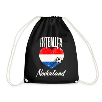 Fussball Fan Niederlande - Turnbeutel - Schwarz - Vorne