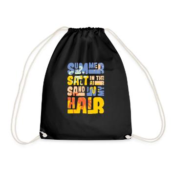 Summer salt in the air - Drawstring Bag - black - Front