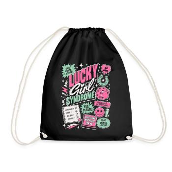 Conception de motivation du syndrome de la fille chanceuse - Sac de sport léger - noir - Devant