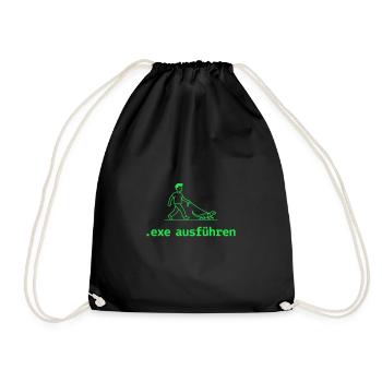 Exe ausführen Informatic Programming Geschenk - Turnbeutel - Schwarz - Vorne