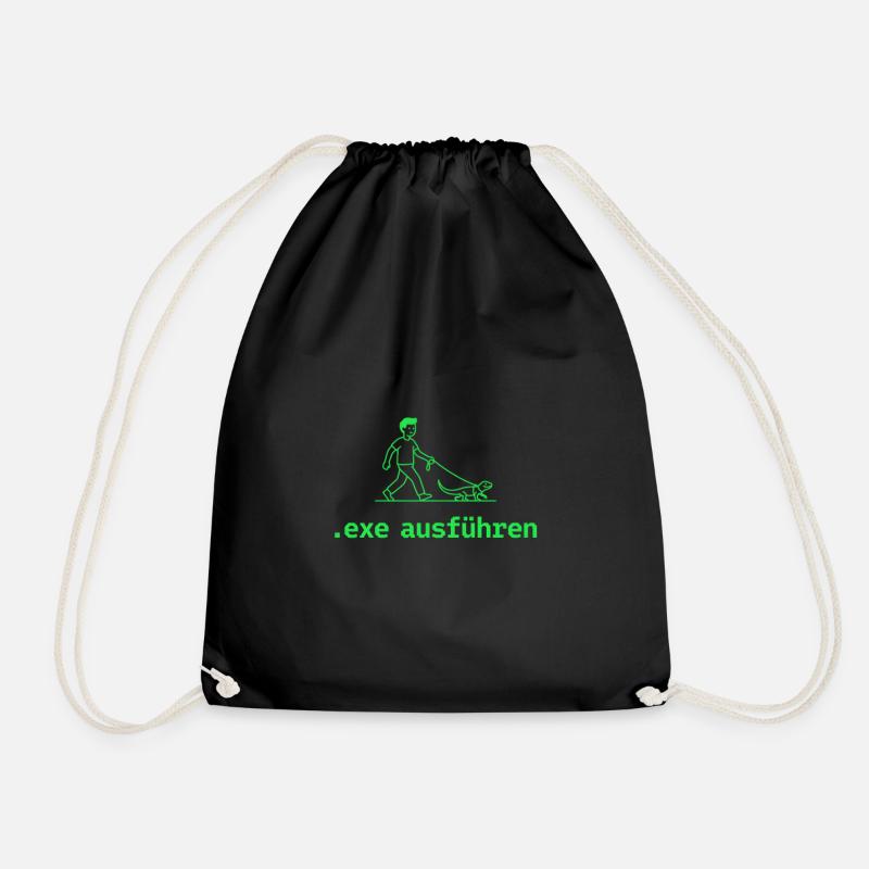 Exe ausführen Informatic Programming Geschenk - Turnbeutel - Schwarz