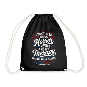 Horror Therapy Movie Night Design - Drawstring Bag - black - Front