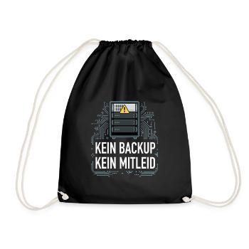 Vintage Kein Backup Kein Mitleid Lustiger Spruch  - Turnbeutel - Schwarz - Vorne